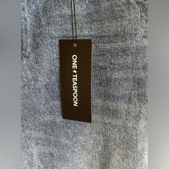 One Teaspoon Free People Jacksons Mid Waist Wide Leg Denim 90’s Shorts 33 NWT - Picture 7 of 13